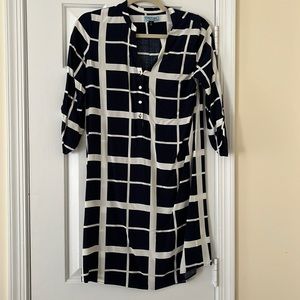 Cynthia Rowley navy and white shift dress, sz 4